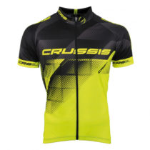 Cyklistický dres Crussis čierna-fluo žltá - XS