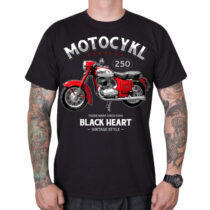 Tričko BLACK HEART Motocykl Panelka čierna - M