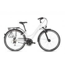Dámsky trekingový bicykel Kross Trans 3.0 28&quot; - model 2021 biela/šedá - M (17&quot;)