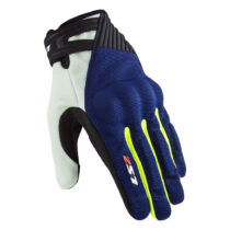 Pánske moto rukavice LS2 Dart 2 Blue H-V Yellow modrá/fluo žltá - S