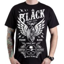 Tričko BLACK HEART Moto Wings čierna - XXL