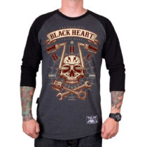 Tričko BLACK HEART Chopper Skull RG šedá - XXL