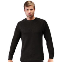Unisex tričko s dlhým rukávom Merino čierna - XS