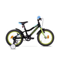 Detský bicykel Kross Racer 3.0 16&quot; - model 2020 Black / Lime / Blue Glossy