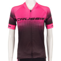 Dámsky cyklistický dres s krátkym rukávom Crussis čierno-ružová - XL