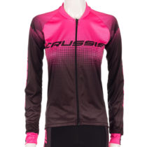 Dámsky cyklistický dres s dlhým rukávom Crussis čierno-ružová - XL