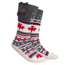 Vyhrievané ponožkové papuče Glovii GQ4 šedo-červená - M (36-40)