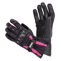 Dámske kožené moto rukavice W-TEC Pocahonta čierno-ružová - XL