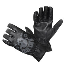Kožené moto rukavice Black Heart Skull Gloves čierna - S