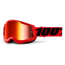 Motokrosové okuliare 100% Strata 2 Mirror červená, zrkadlové červené plexi