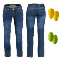 Dámske moto jeansy W-TEC Kavec tmavo modrá - 35