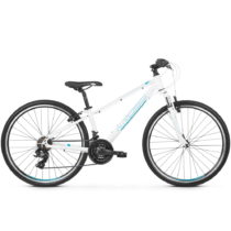 Juniorský bicykel Kross Evado JR 1.0 26&quot; - model 2020 biela/tyrkysová/modrá - 13&quot;