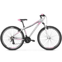 Dámsky horský bicykel Kross Lea 2.0 26&quot; - model 2020 strieborná/ružová/biela - XXS (13&...