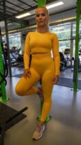 Dámske Fitness Legíny Yellow Muscle Aggressive M
