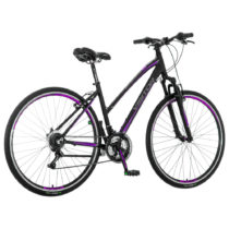 Dámsky crossový bicykel Visitor Terra 28&quot; - model 2021 čierno-fialová - 18&quot;