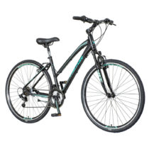 Dámsky crossový bicykel Visitor Terra 28&quot; - model 2021 čierno-tyrkysová - 18&quot;
